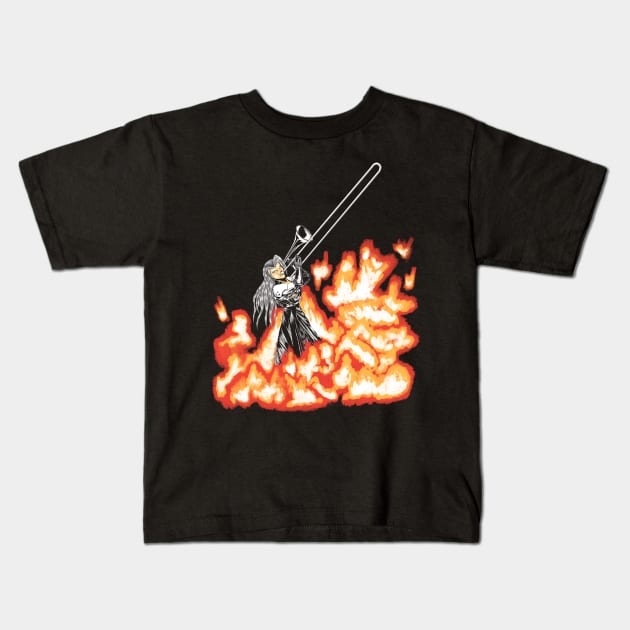 One-Winged Trombone Kids T-Shirt by Spicy Gurry